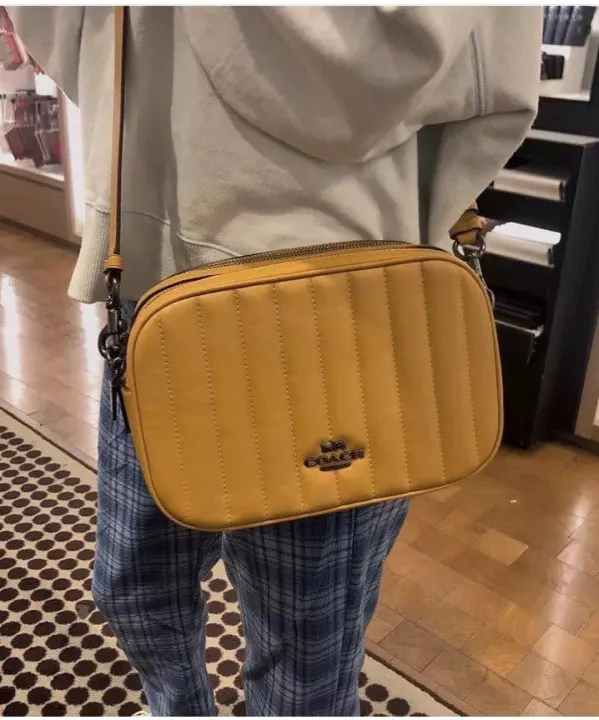 Coach C1569 Jes Crossbody With Linear Quilting Women's Bag Yellow