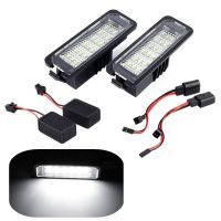 2ชิ้นไม่มีข้อผิดพลาด LED แบบ SMD ป้ายทะเบียนไฟส่องทะเบียนรถไฟสีขาวปราศจากข้อผิดพลาดสำหรับ VW GOLF 4 5 6 7 6R Passat B6โปโลซี่ร็อคโค Lupo