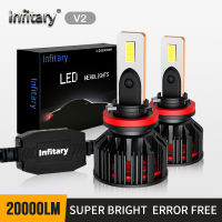 Infitary LED Car Headlights Supper Bright H4 H7 Bulbs For Auto 20000LM 6500K 12V 3570 Chip H1 H3 H11 9003 9005 9006 HB3 Fog Lamp