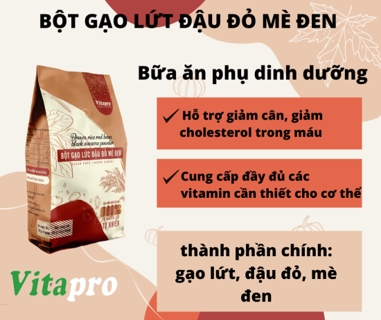 Hcmbột gạo lứt đậu đỏ mè đen vitapro - ảnh sản phẩm 1