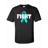 ผ้าฝ้ายแท้Ptsd Fight PTSD Awareness Ribbon เสื้อยืดลําลองสําหรับผู้ใหญ่แขนสั้นพิมพ์ลายS-4XL  XT1E