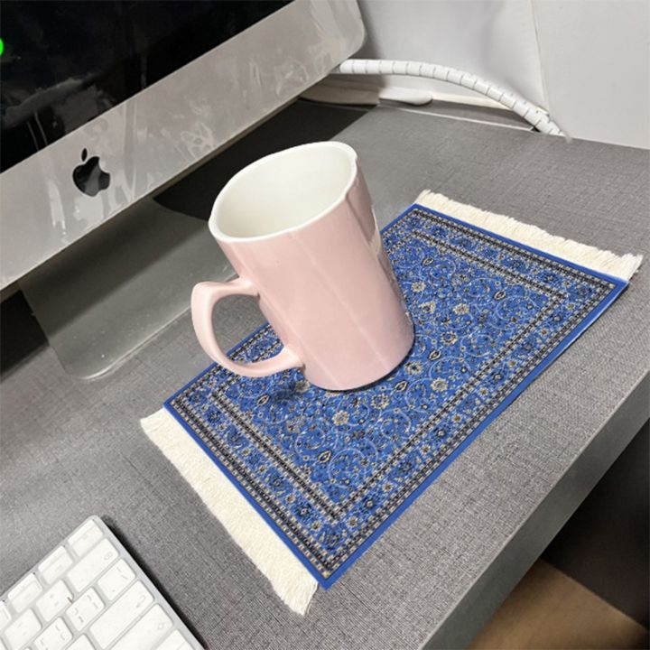 persian-mini-woven-carpet-pad-mouse-pad-asian-vintage-style-carpet-pattern-coaster-laptop-mat-tassel-home-table-decoration-craft