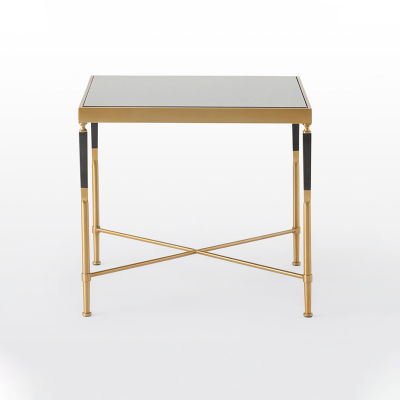 modernform โต๊ะข้าง รุ่น WILEY ขาทองไทเทเนียม TOP หินอ่อนดำขาว