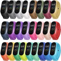 (CALGY Phone protection) Mi วง7อุปกรณ์เสริมสร้อยข้อมือสายรัดที่มีสีสัน Miband 3 4 5เปลี่ยนซิลิโคน Wriststrap ข้อมือสมาร์ทสำหรับ Xiaomi Mi วง6