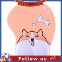 QIANGNAN6แก้ปวด Relief พิมพ์อ่อนนุ่มน่ารักสีเหลืองไม่ลื่นฐานรองข้อมือหนูแผ่นรองเมาส์ Corgi