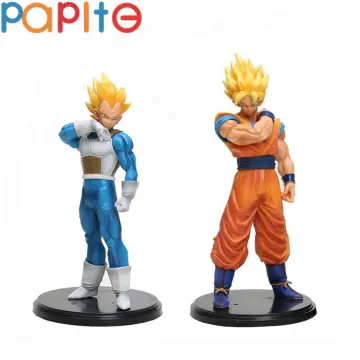 In stock Bandai original Dragon Ball Silver hair Goku blue hair vegeta  Trunks Vegetto Blue hair Goku action figure Anime - AliExpress