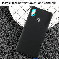 พลาสติกสำหรับ Xiaomi mi 8 Mi8 ฝาหลังแบตเตอรี่ฝาครอบด้านหลังฝาครอบแผงเปลี่ยนเคสโทรศัพท์พร้อมสติกเกอร์กาว-Mengzone