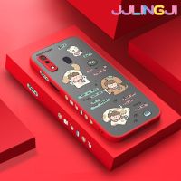 Jjlingji เคส M20ปลอกสำหรับ Samsung กาแลคซี A30 A20ลายการ์ตูนดีไซน์ใหม่ขอบสี่เหลี่ยมด้านข้างแบบบางรูปสุนัขน่ารักมีน้ำค้างแข็งโปร่งใสแข็งกันกระแทกปลอกซิลิโคนเคสมือถืออ่อนป้องกันกล้องคลุมทั้งหมด