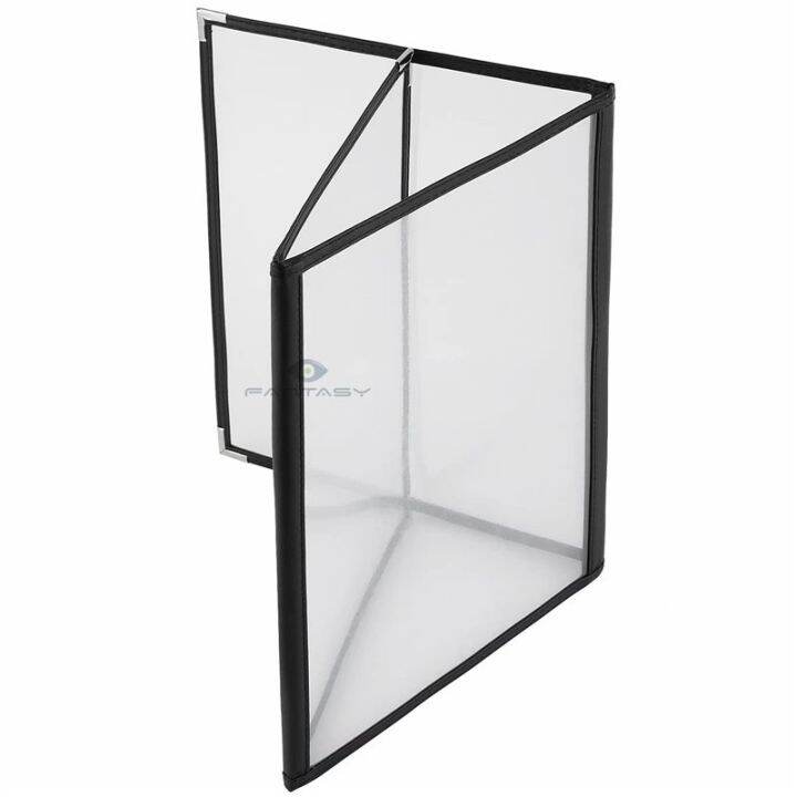 Foldable 3 Pages 6 Faces A4 Transparent Menu Cover Restaurant Menu Folder Menu Book Pricelist