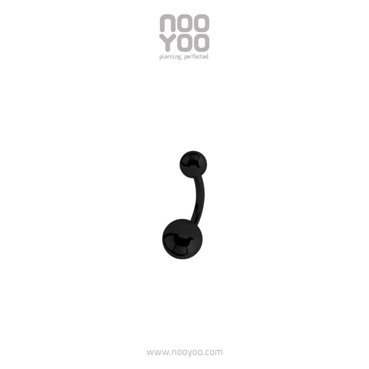 nooyoo-จิวสะดือสำหรับผิวแพ้ง่าย-black-pvd-banana-surgical-steel