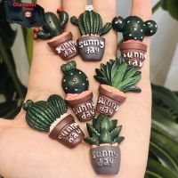 【lz】✧✒✳  Cute Mini Plant Succulent Potted Plant Ímãs de geladeira Resina Frigorífico Decoração Frigorífico Adesivo Presente 7Pcs