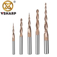 【LZ】✶✘  Espiral Cônico Bola Nariz End Mill Carboneto Fresa de Madeira 2 Flautas Router Bit Carpintaria CNC 2D 3D Carving Bits 6mm Shank