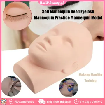 Eyelash Practice Training Mannequin Head 1 pcs Rubber Cosmetology Mannequin  Doll Face Head For Eyelashes Makeup Massage Practice