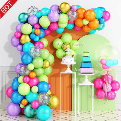 114PC Rainbow Color Latex Balloon Garland Kit Wedding Gender Reveal Globos Baby Shower Decorations Boy Girl Birthday Party Decor