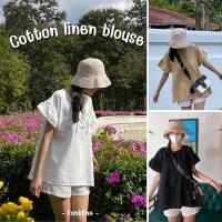 สินค้าพร้อมส่ง มินิเดรสผ้าฝ้าย V07 แขนระบาย เพิ่มความน่ารัก เสื้อคลุมมินิมอล