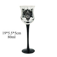 1Pcs Black Lace Goblet Wedding Glass Crystal Champagne Glasses Lace Dress Goblet Red Wine Glass Cup Wedding Decoration