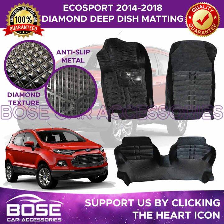 5D Diamond Car Deep Dish Matting for Ford Ecosport 2014 2015 2016 2017
