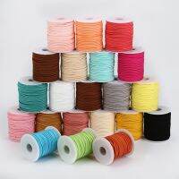 【YD】 50 Yard/roll 2.6mm Flat Faux Suede Braided Cord Leather Jewelry Rope for Beading String