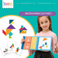 Children Portable Magnetic 3D Puzzle Jigsaw travel Tangram Game Learning Educational Toy for kids 5Y+