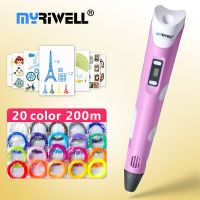 ✶ Myriwell 3d Pen 20 x 5m PLA/ABS Filament3D Pen 3d ModelCreative 3d Printing PenPen-3d Magic Pen Children Gifts Pen 3D