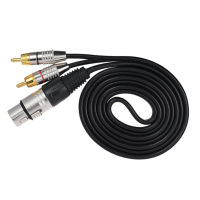 Freneci XLR 3Pinหญิง2RCAชายแจ็คลำโพงเสียงSplitterCableเชื่อมต่อ