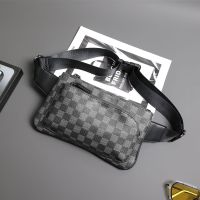 ✧ 2022 new plaid waist bag trendy fashion mens bag plaid all-match messenger chest bag trendy mens and womens bag street shoulder bag