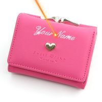 【CW】✹  2022 New Short Wallets Coin Card Holder Small Female Purse Kpop Photo Name Engraved Wallet