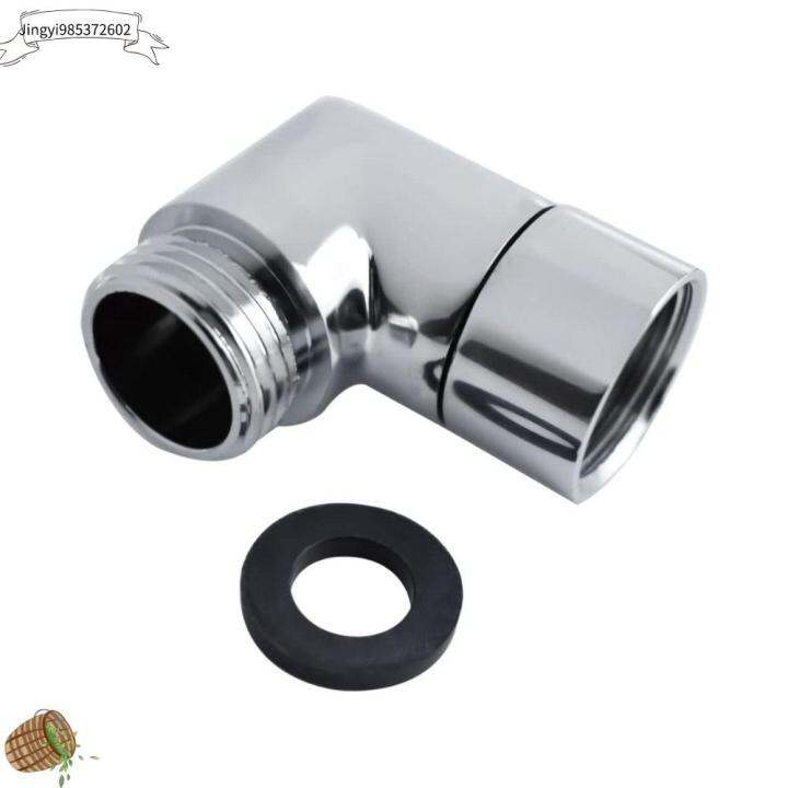 JINGYI985372602 90 Degree Shower Head Elbow Adapter Sliver Copper