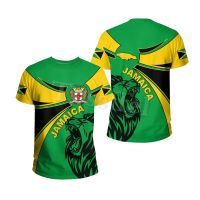 2023Summer Men Women T Shirttessffel Jamaica Lion Emblem New Fashion 3d Print Tshirt  Short Sleeve Streetwear Style