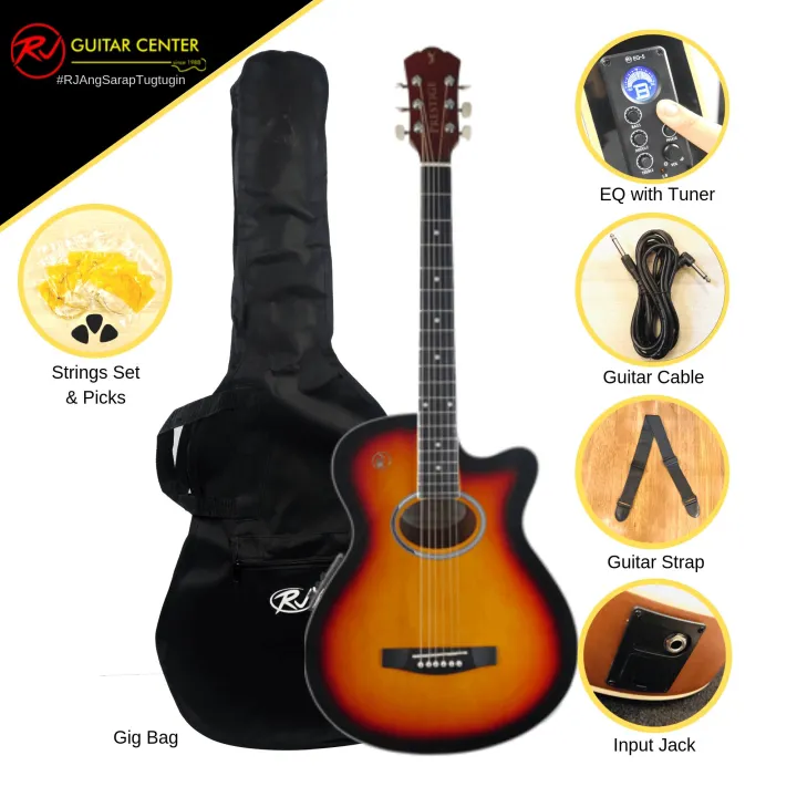RJ Prestige Folk Acoustic Guitar Package Lazada PH