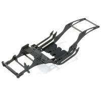 Carbon Fibre LCG Chassis Kit Cheater Rigs Frame with Delrin Skid Plate Servo on Rail Mount for 1/10 RC Rock Crawler SCX10 II