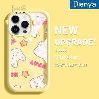 เคส Dienya สำหรับ Iphone 14 Pro Max 14 Plus เคสลายการ์ตูนน่ารักรูปดาวและแมวหลากสีนิ่มกันกระแทกเคสโทรศัพท์โปร่งใสสุดสร้างสรรค์ป้องกันเลนส์กล้องสัตว์ประหลาดที่น่ารักปลอกซิลิโคน