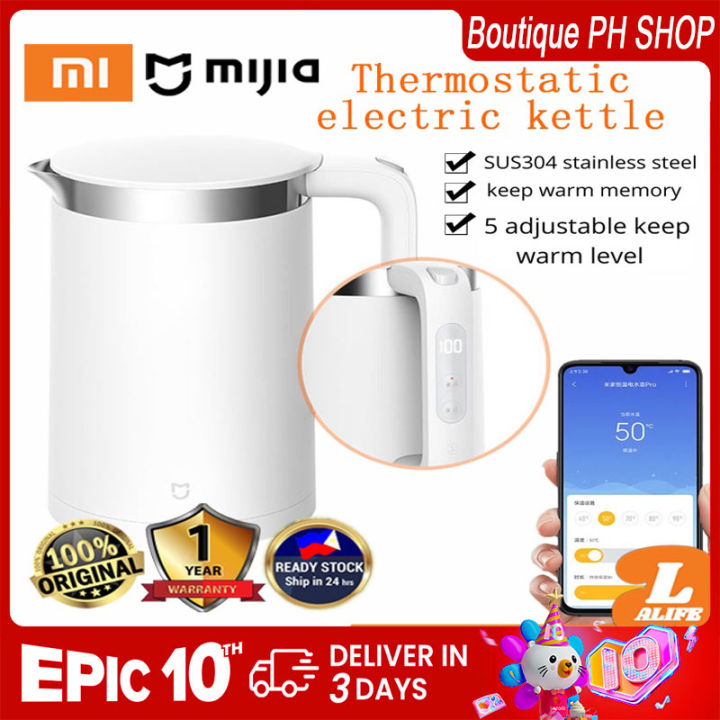 Xiaomi Electric Water Kettle 1.5L Smart Thermostatic Stainless Steel APP  Control