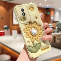 เคส Case4you สำหรับ Vivo Y02A Y02T Allinclusive กรณีโทรศัพท์ฟิล์มน่ารักกระต่ายออกแบบดอกไม้สวยเปลือกแข็งคลุมทั้งหมดเคสป้องกันทนแรงกระแทกกล้อง