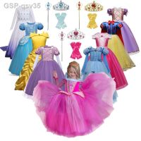 Qsv35 Fantasia Bela Adormecida Para Meninas Crianças Dia Bruxas คอสเพลย์ Princesa Naval Festa De Natal