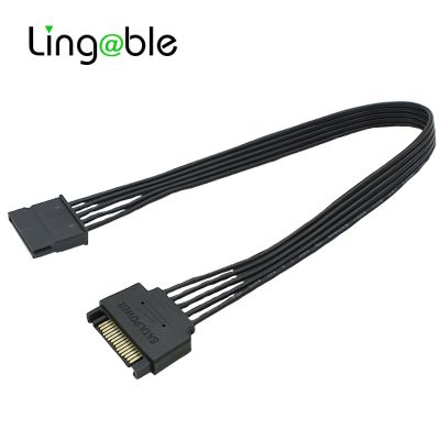 【YF】 Lingable 15Pin Male to 15P Female Extension Cable HDD Supply 30CM