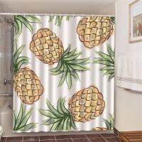 Nordic Style Pineapple Art Poster Curtain For Living Room Background Decoration Bathroom Waterproof Shower Curtains Bath Decor