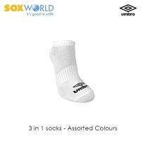 UMBRO 3 PCS NO SHOW TRAINING UNI SOX SPORT SOCKS SOXWORLD SOX WORLD MEN INVISIBLE SOCKS 30-3316 30-3317