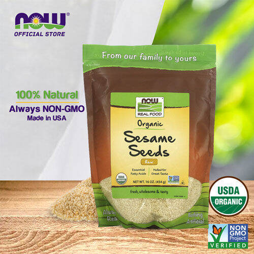 NOW Foods, Certified Organic Sesame Seeds, Source of Protein, Iron and