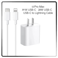 ชุดชาร์จสำหรับไอโฟน รุ่น 12Pro MAx ขึ้นไป พร้อม Adapter 20W หัวชาร์จ + สายชาร์จ พร้อมส่งในไทย