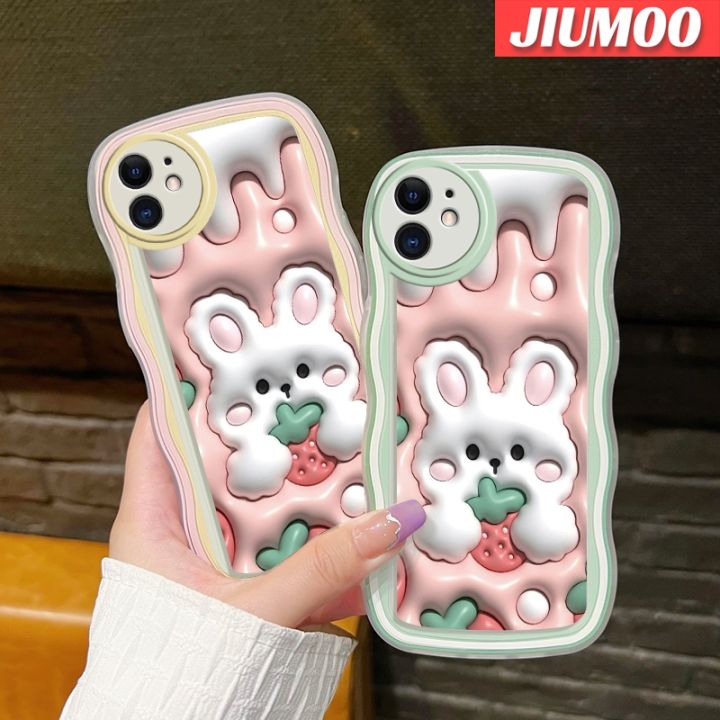 jiumoo-เคสโทรศัพท์กันกระแทกสำหรับ-vivo-y51-2020-y31-2021-y51a-2021-y53s-y33ลายการ์ตูน3d-ลายกระต่ายสตรอเบอร์รี่แฟชั่นเคสโทรศัพท์แบบนิ่มกันกระแทกเคสซิลิโคนใสสีสันสดใสป้องกันเลนส์กล้องเคสใส