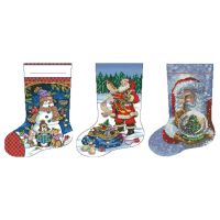 11CT Counted Cross Stitch DIY Christmas Socks Embroidery Hand Paint Room Decor Home Holiday Party Decoration