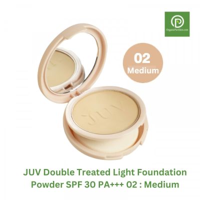 JUV แป้งทาหน้าผสมรองพื้น เบอร์ 02 - Medium Double Treated Light Foundation Powder SPF 30 PA+++ 02 - Medium (9g)