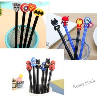 【Ready Stock】 ❆ C13 Fun super man hero captain america gel pen signature pen school office stationery supply promotional gift/cute superhero cartoon head gel ink pen black ink office school pen