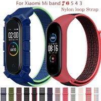 {TATLLr}สายรัดสำหรับ Xiaomi Mi วง7 6 5 4 3ไนล่อนถักสายนุ่มกีฬาสร้อยข้อมือวงสำหรับ MiBand 7 6 5สายสำหรับ MiBand 4 3สายรัดข้อมือ