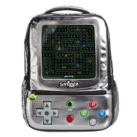 Smiggle Backpack Game over Student schoolbag boy Game console Silver PU bag