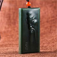 Natural He tian Jade Guan Yu Jade Pendant Jewelry Lucky Exorcise evil spirits Auspicious Amulet Jade Pendant Fine Jewelry