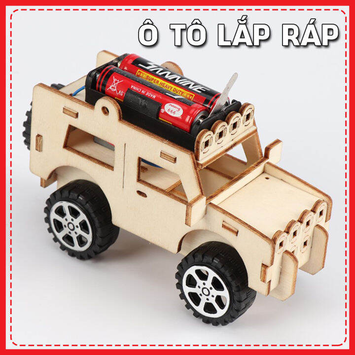 Xe Jeep Đồ Chơi Cho Bé Tự Lắp Ráp Thông Minh Bằng Gỗ Chạy Bằng Pin - Đồ  Chơi Phát Triển Khoa Học Stem - Tô Màu | Lazada.Vn