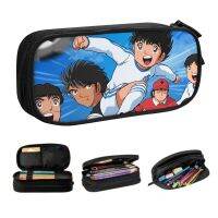 Classic Anime Captain Tsubasa Pencil Cases Custom Fashion Football Soccer Motion Large Storage Pen Box Bag School Accessories