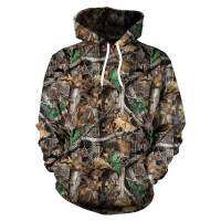 G&amp;MN    Maple ใบ Camouflage 3D Hoodies ตกปลาตกปลากลางแจ้งชุดนายพราน Unisex เสื้อโค้ทมีหมวกคลุมศีรษะ Tops